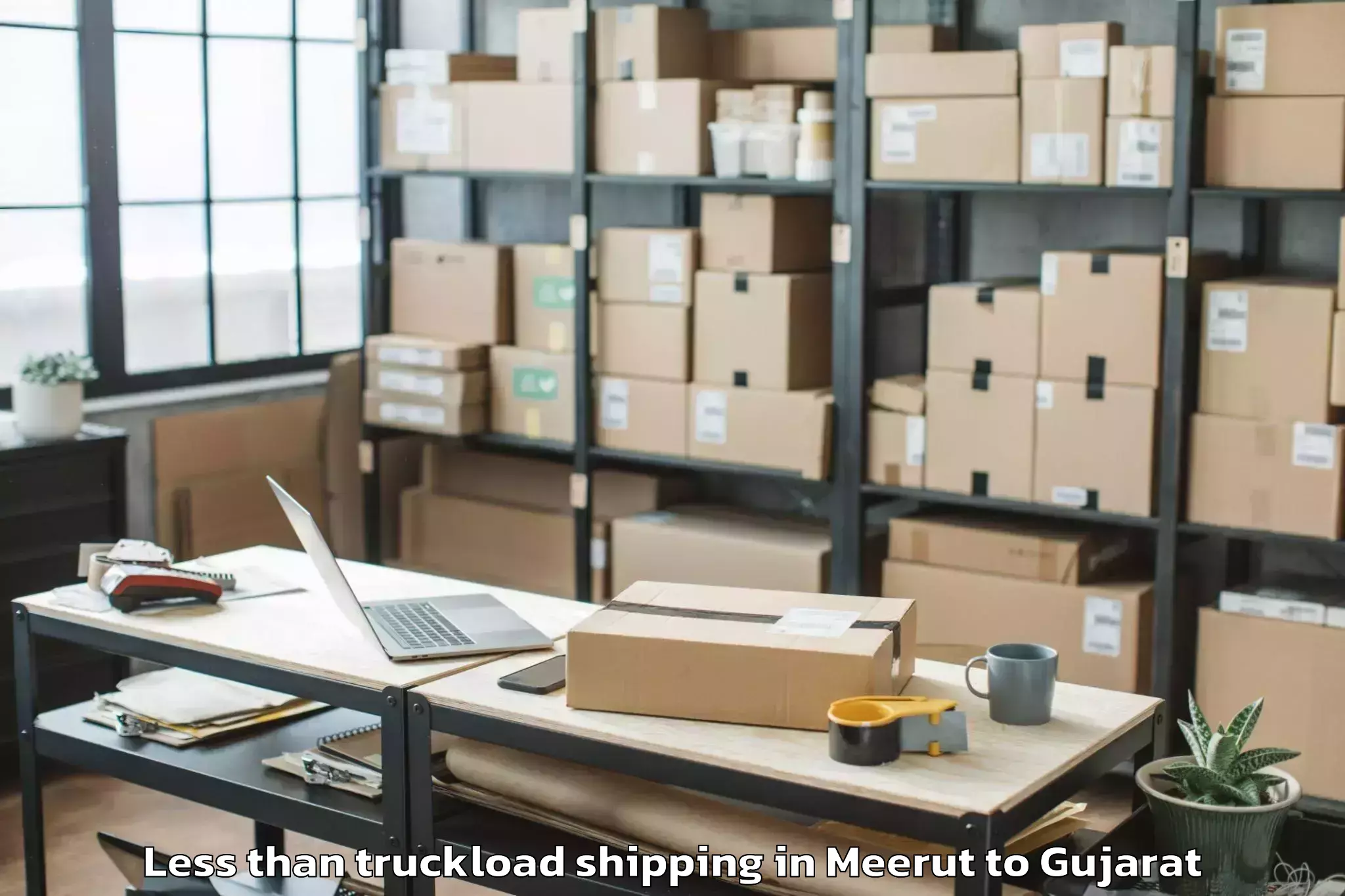 Affordable Meerut to Bhanvad Less Than Truckload Shipping